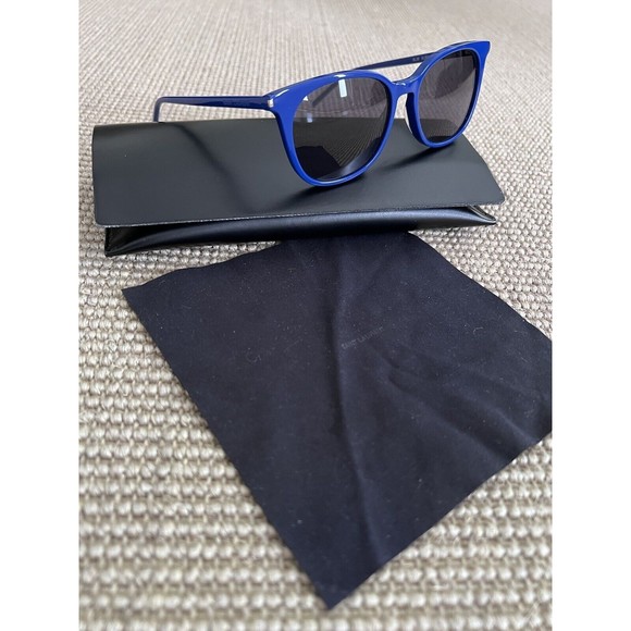 $450 EUC Saint Laurent YSL Surf SL38 002 Women\'s Blue Sunglasses + Case + Cloth main image 8